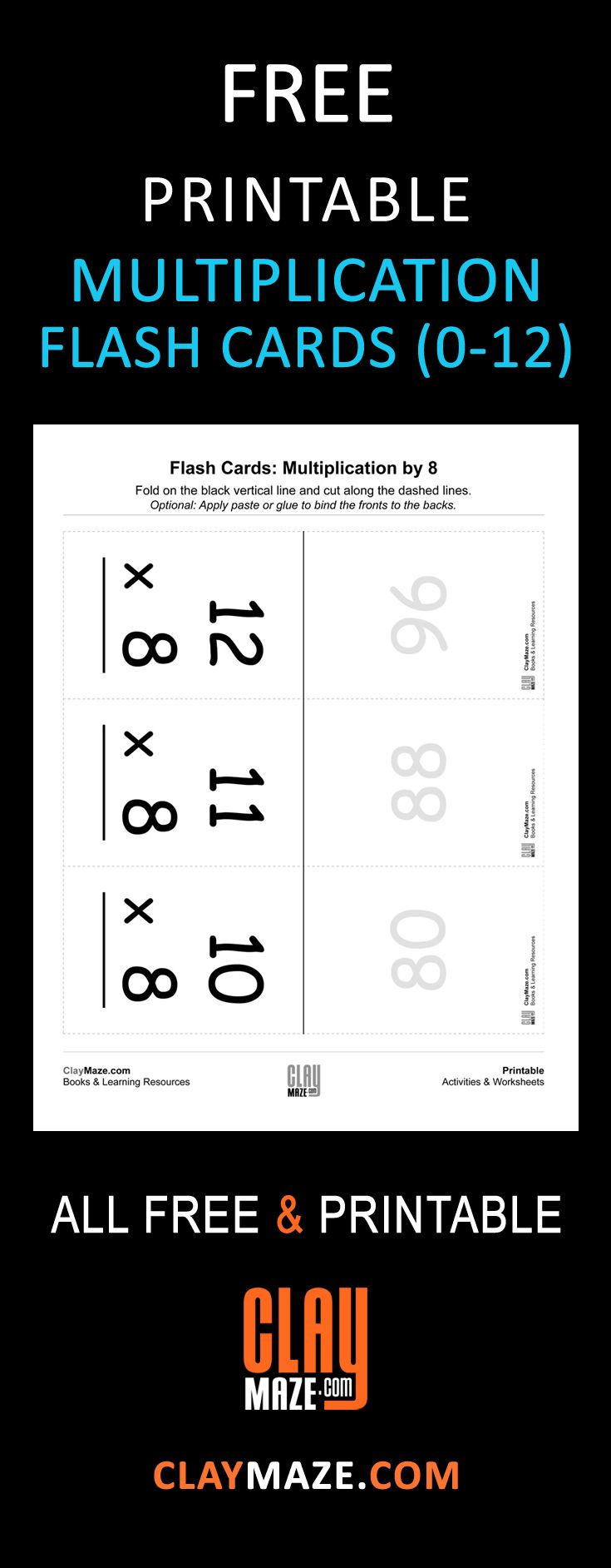 Multiplication Flash Cards - Practice Multiplication Facts