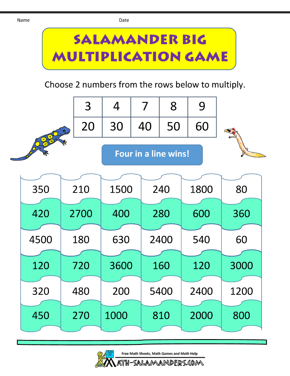 Multiplication Flash Cards Printable Numbers 1-10 Flashcards