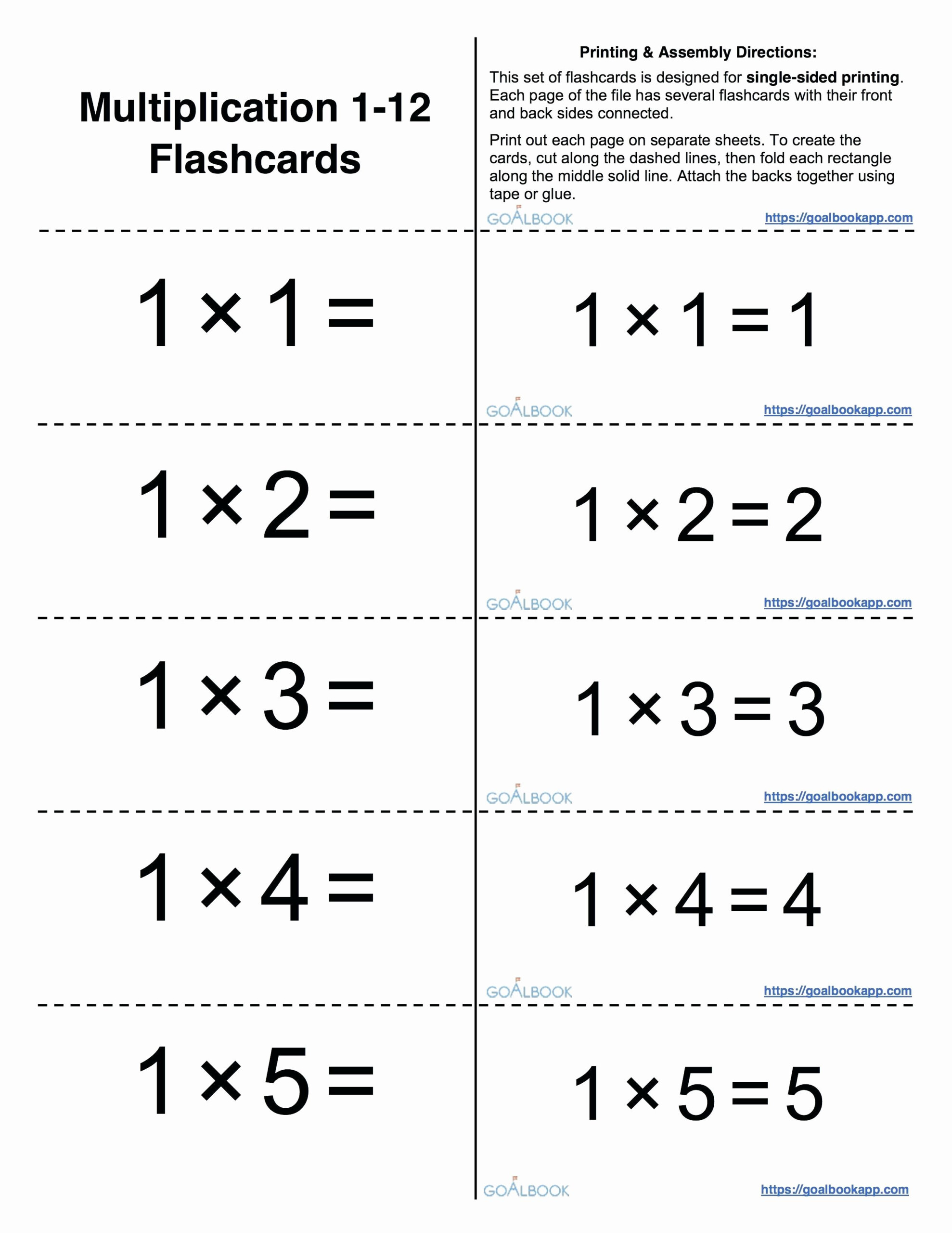 Multiplication Flash Playing Cards Printable Then Luxurious