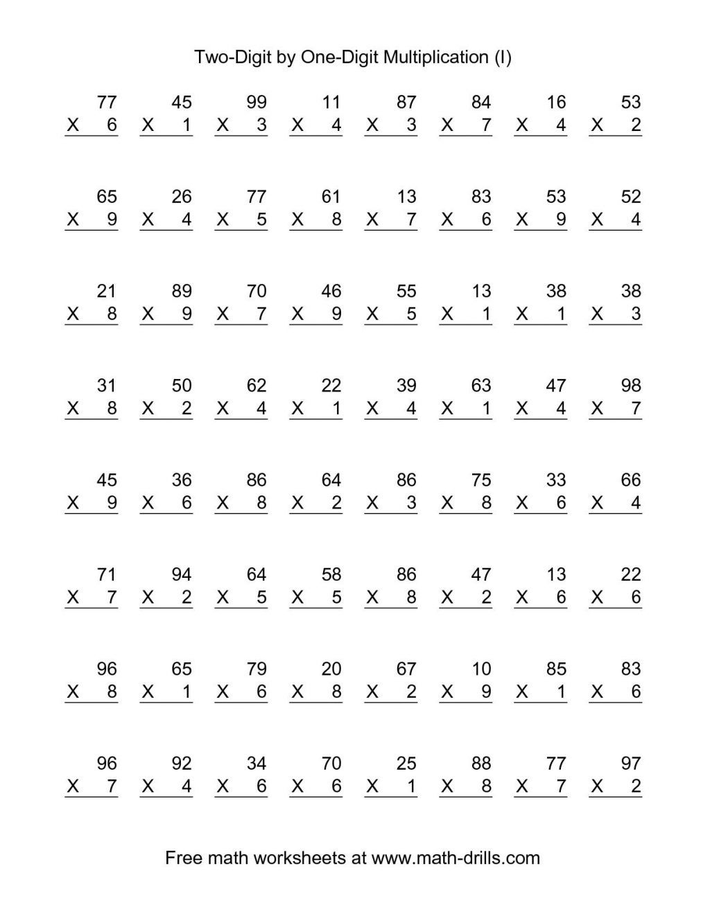 Multiplication Worksheets 6Th Grade Printable Free Math For