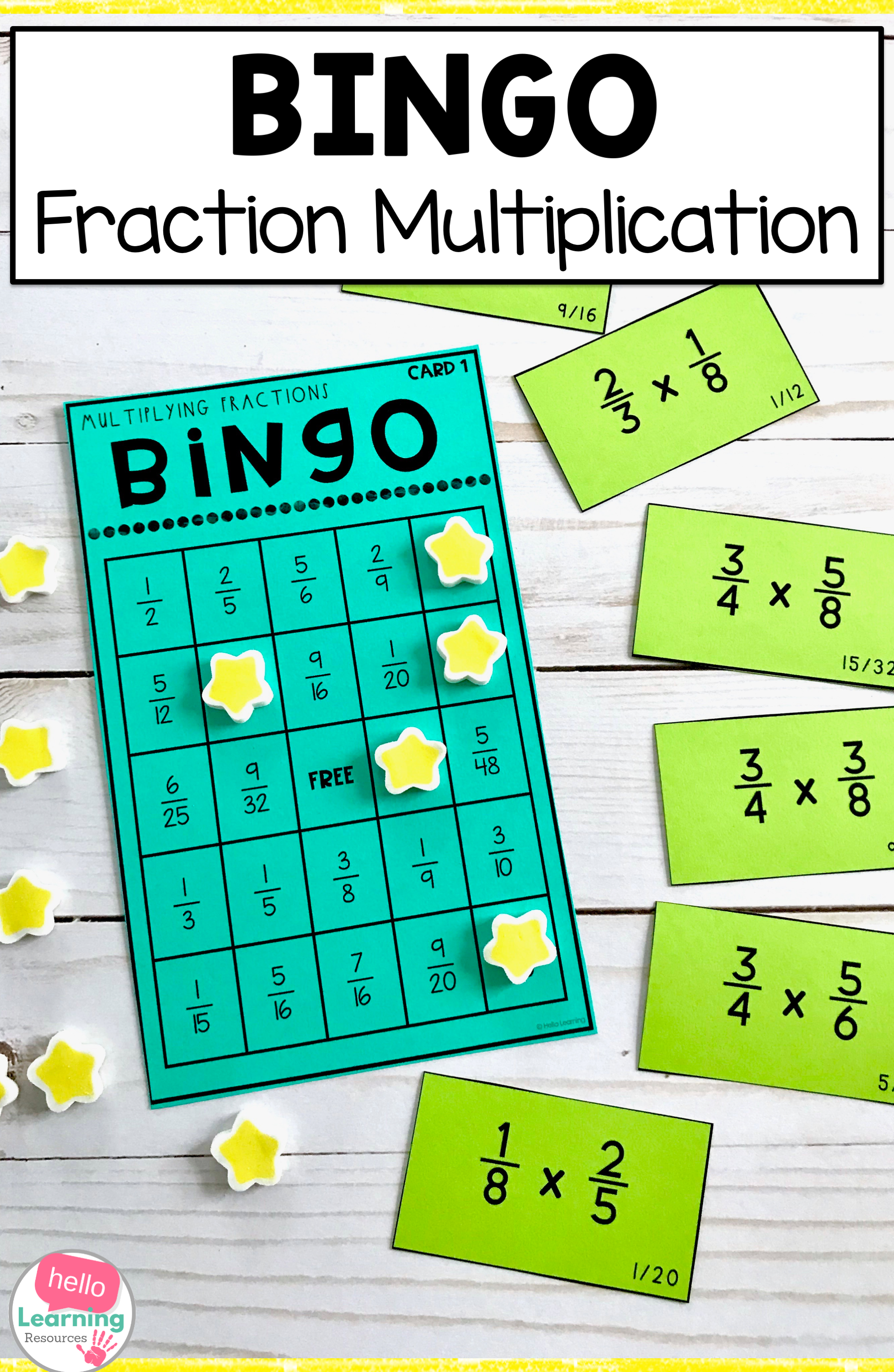 Multiplying Fractions Bingo Game In 2020 | Fractions