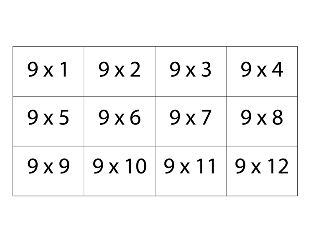 Nine Times Table Flash Cards | Math Flash Cards, Printable Nine Times Table Flash Cards | Math Flash Cards, Printable