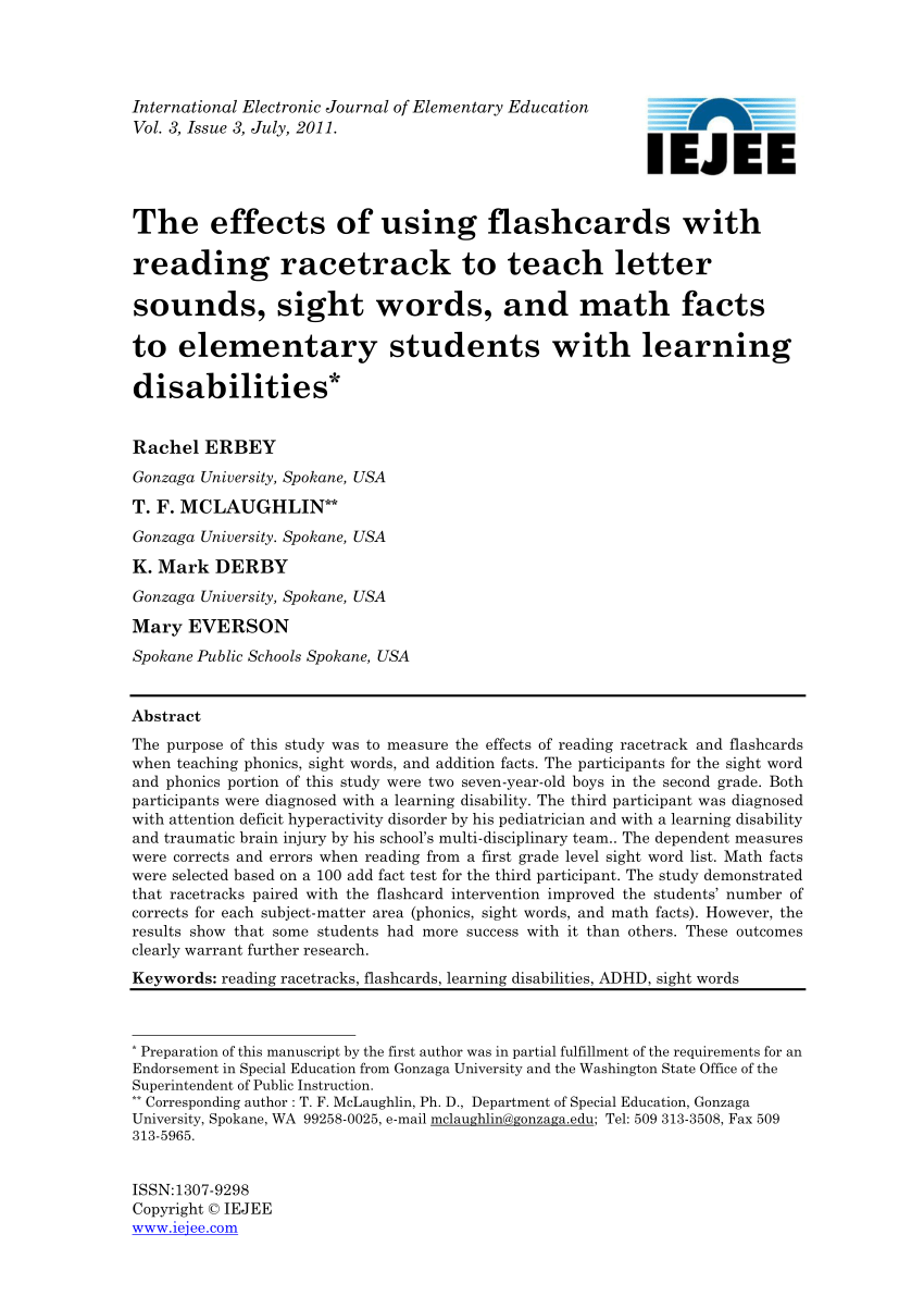 Pdf) The Effects Of Using Flashcards With Reading Racetrack