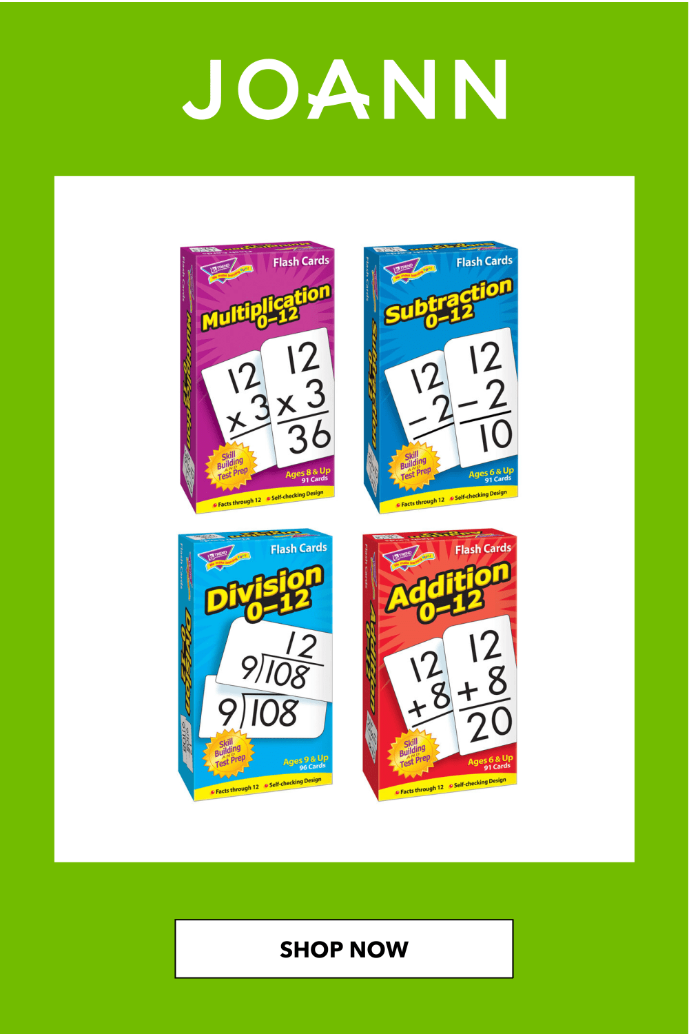 Pin On Trend Multiplication Flash Cards