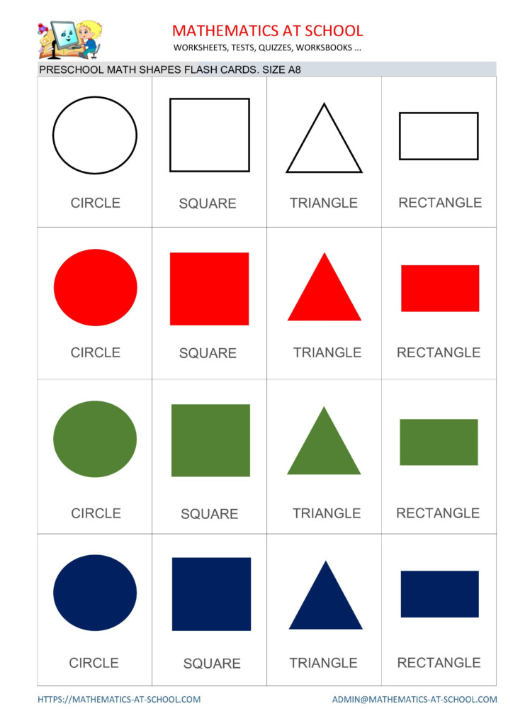Preschool Math Shapes Flash Cards, Free Printable Pdf And Preschool Math Shapes Flash Cards, Free Printable Pdf And