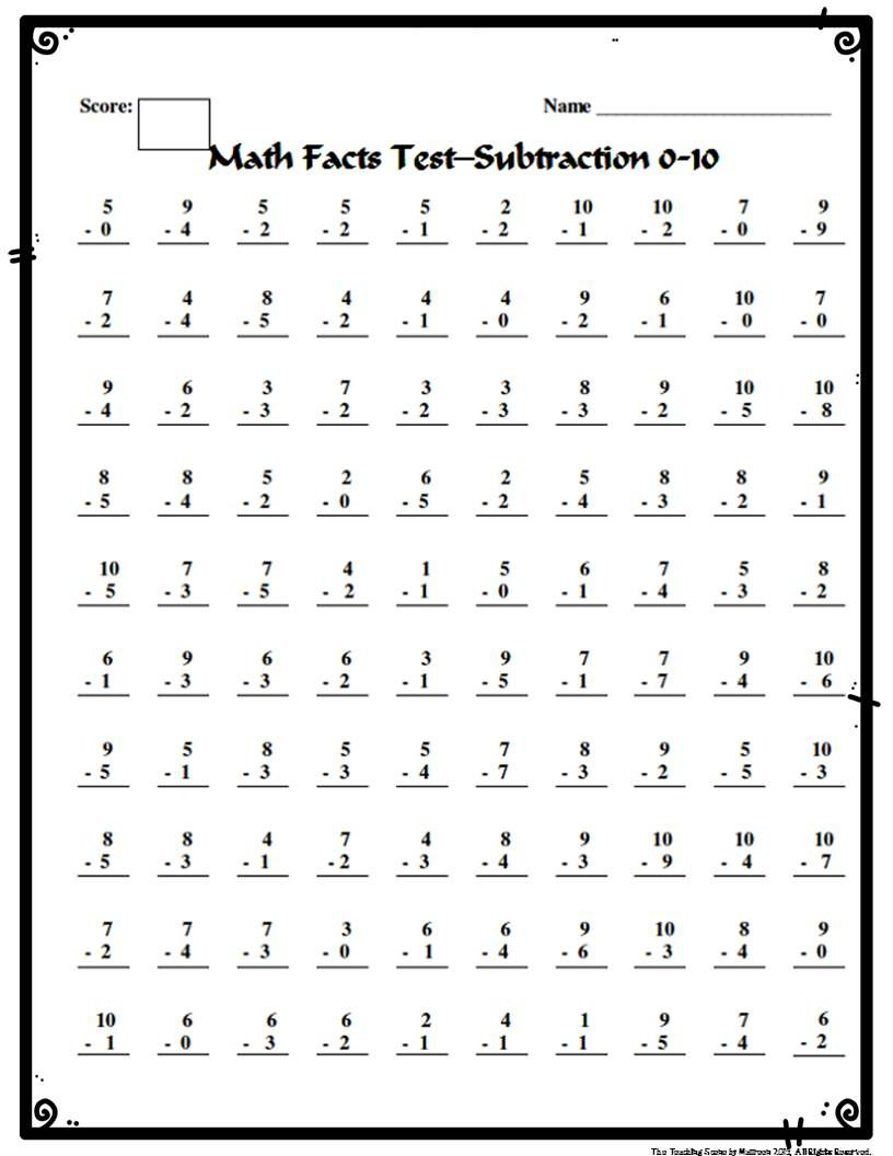 Quick &amp;amp; Easy Take Home Addition &amp;amp; Subtraction Math Facts