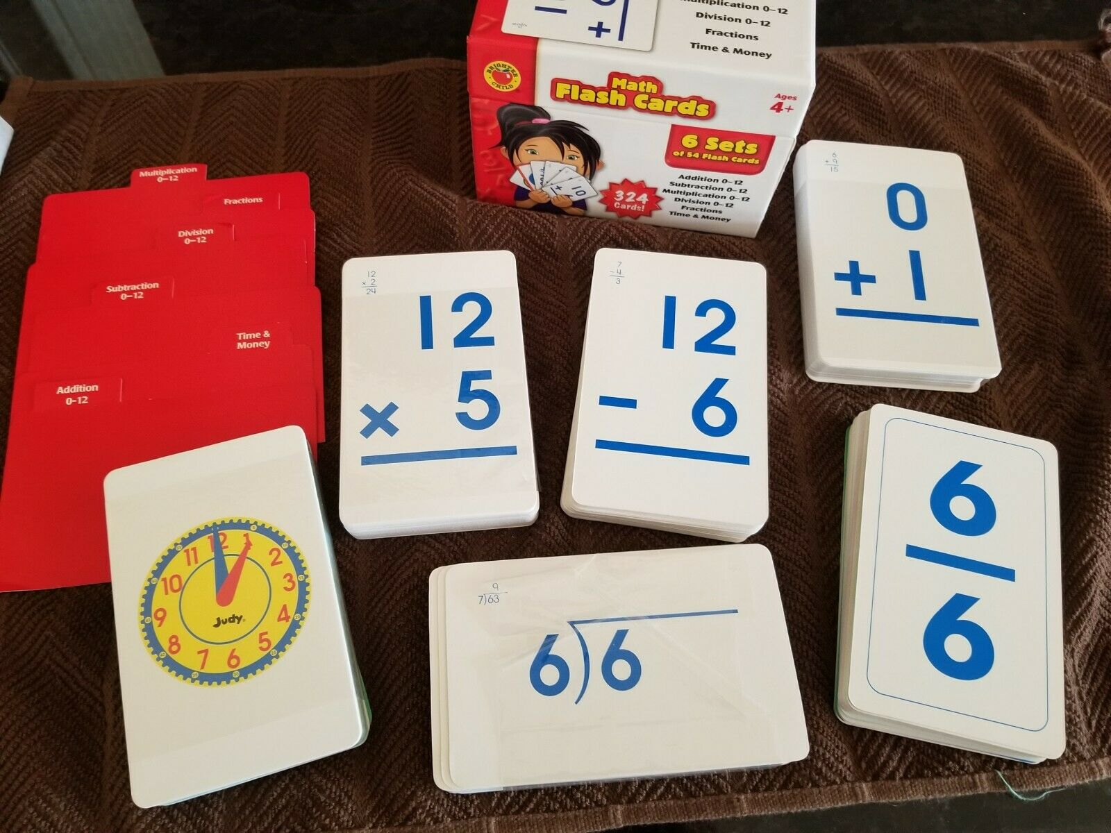 Subtraction Division Math Flash Cards Ages 4+ Multiplication