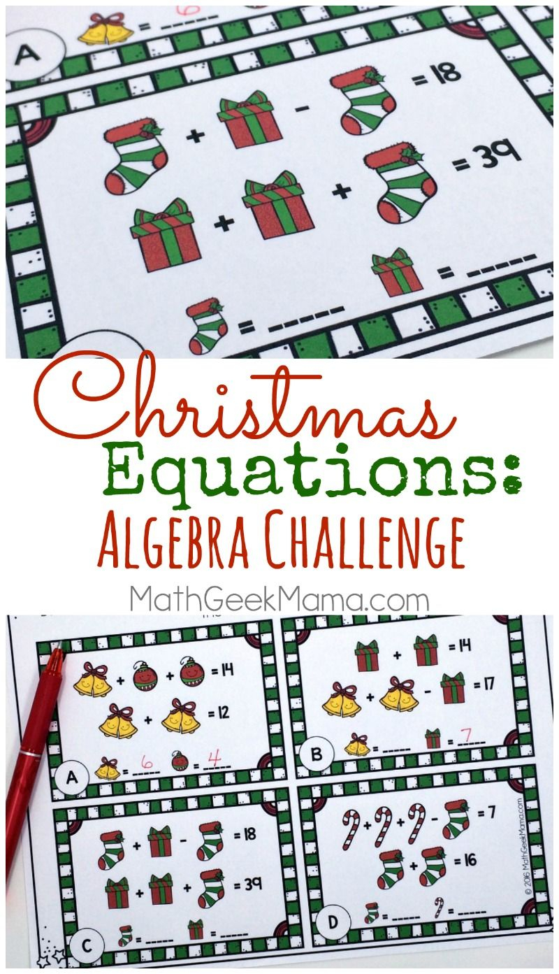 This Set Of Free Christmas Equation Cards Can Be Useda