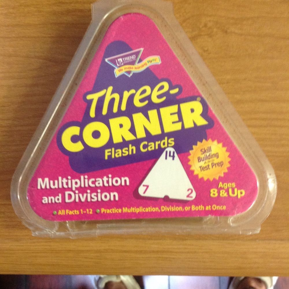 Three Corner Flash Cards Multiply, Divide, Facts 1 To 12