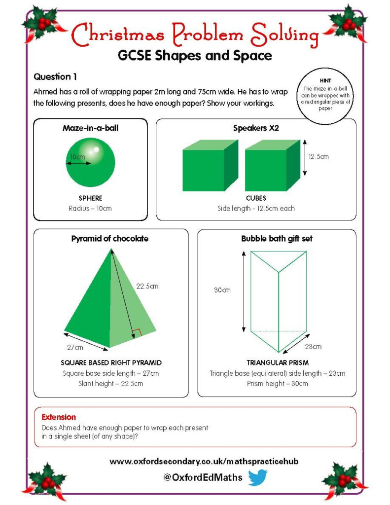 Try This Christmas Worksheet On Shapes And Space With Your Try This Christmas Worksheet On Shapes And Space With Your