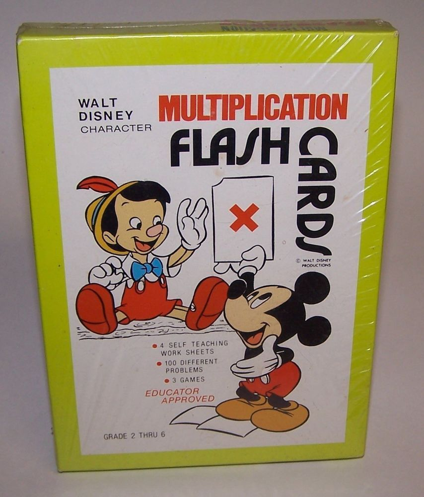 Vintage Walt Disney Multiplication Flash Cards Games