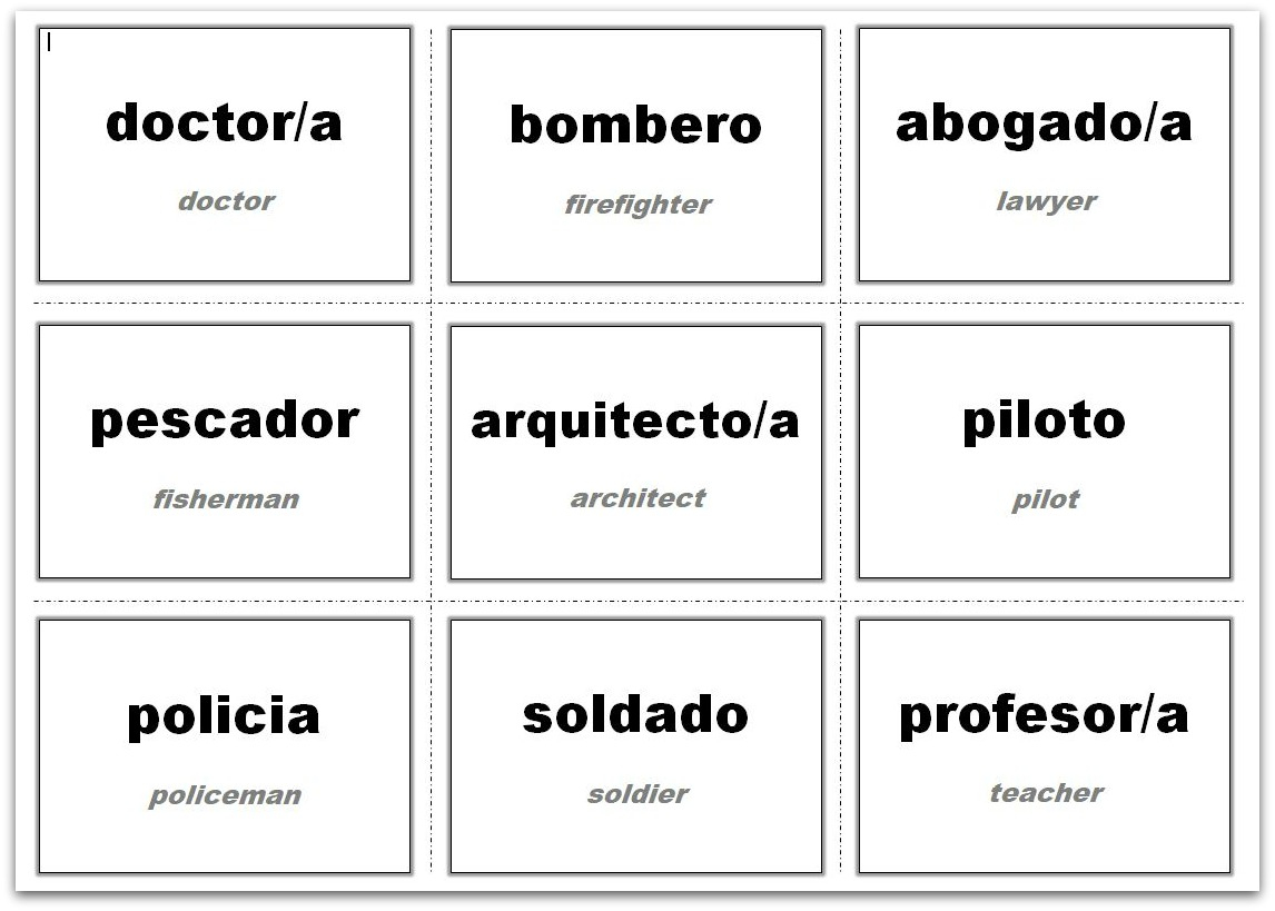 Vocabulary Flash Cards Using Ms Word