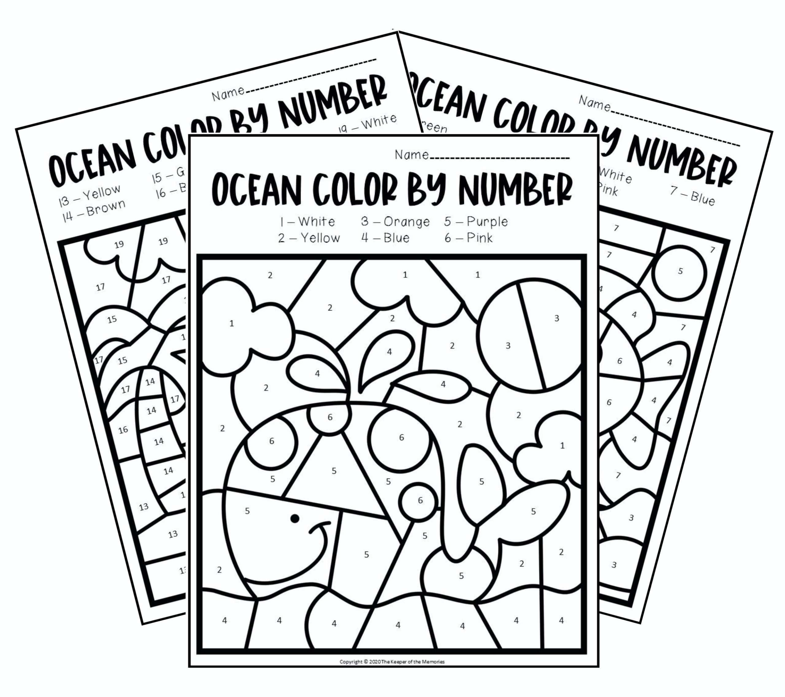 Worksheets : Free Printable Colornumber Preschool