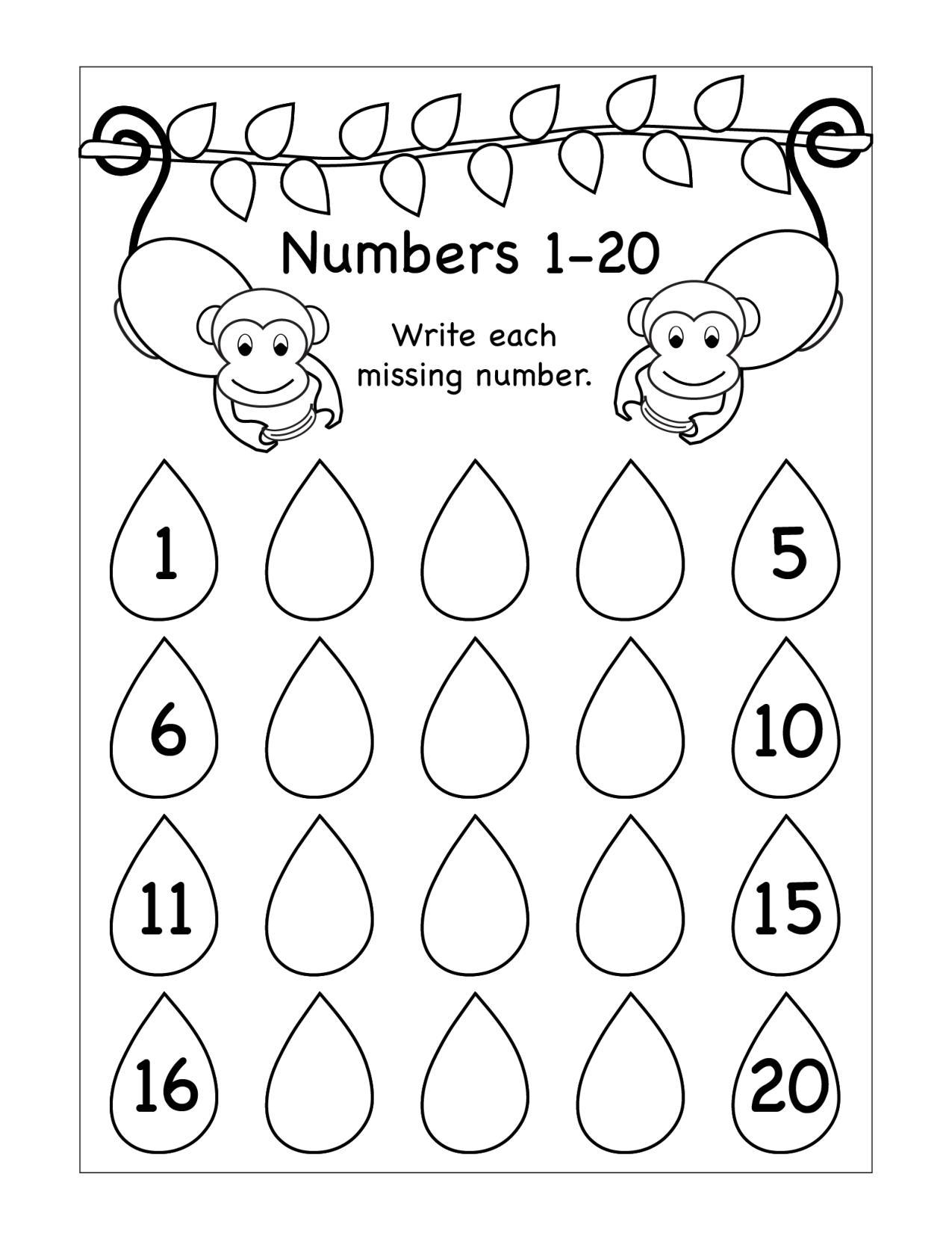 Worksheets : Worksheet For Kindergarten Missing Numbers