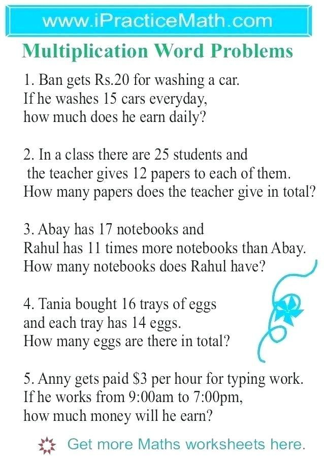 30 2 Digit By 1 Digit Multiplication Word Problems 