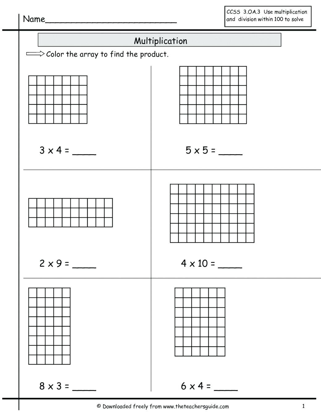 Box Method Multiplication Math Multiplication Box Grid 