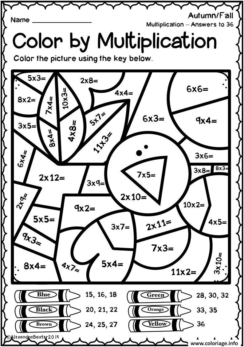 Coloriage Multiplication Ce1 Ce2 Dessin Magique Imprimer