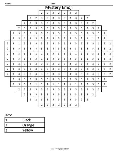 Emoji Color By Number Coloring Squared