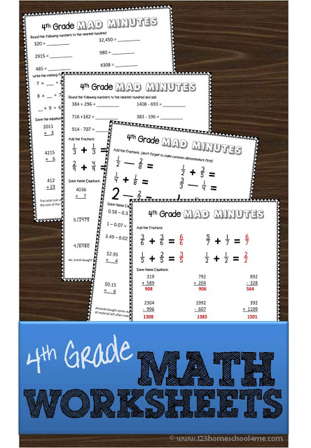 FREE 4th Grade Math Worksheets Free Homeschool Deals