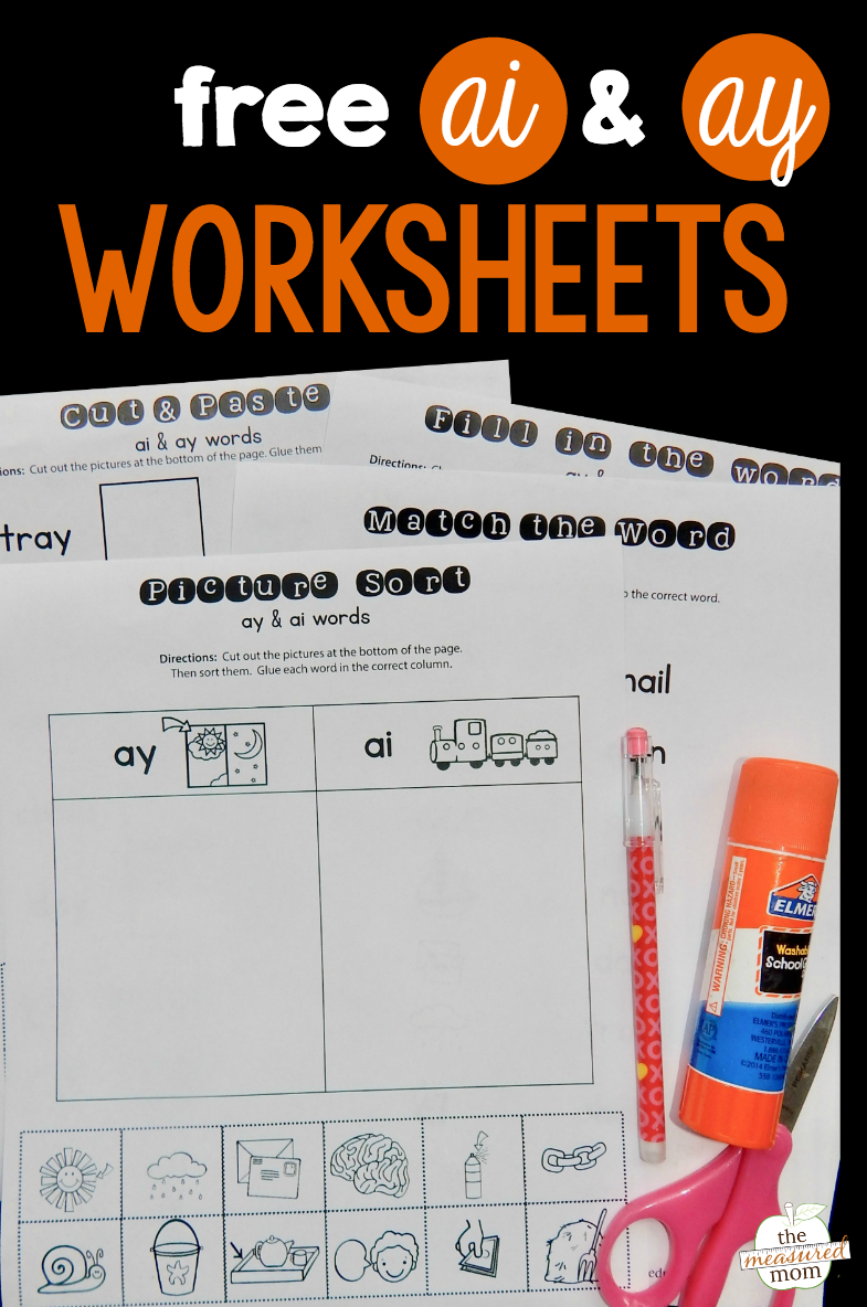 Free Ay Ai Worksheets The Measured Mom