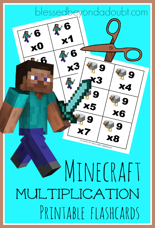 Free Minecraft Multiplication Printable Flashcards Money 