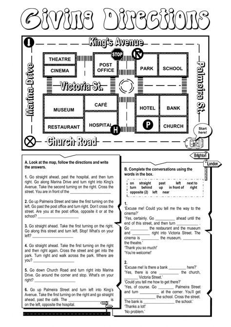 Giving Directions Interactive And Downloadable Worksheet 