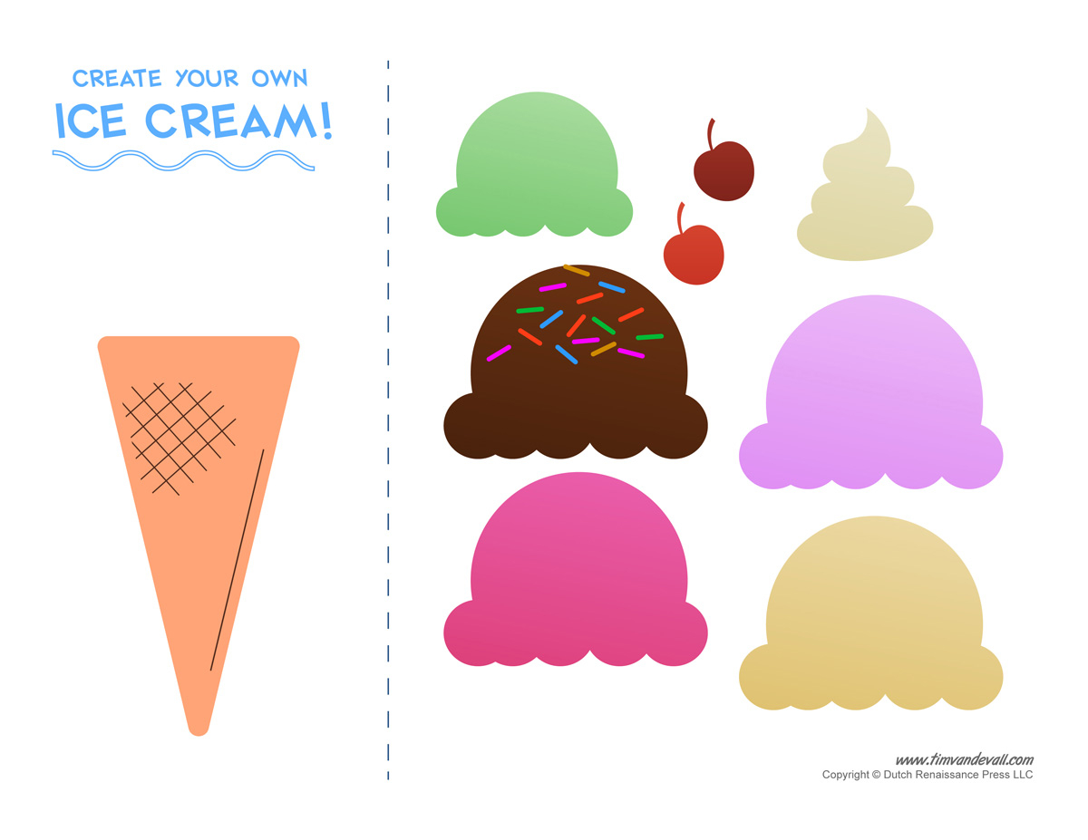 Ice Cream Templates And Coloring Pages For An Ice Cream Party