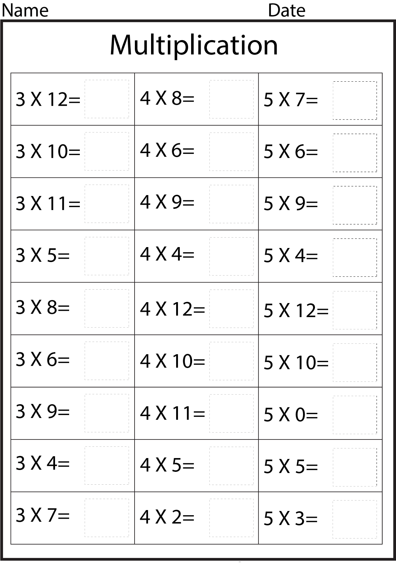 Math Time Tables Worksheets Activity Shelter