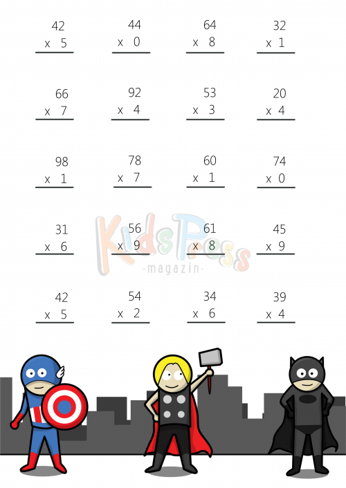 Math Worksheets 2 Digit By 1 Digit Multiplication 2 