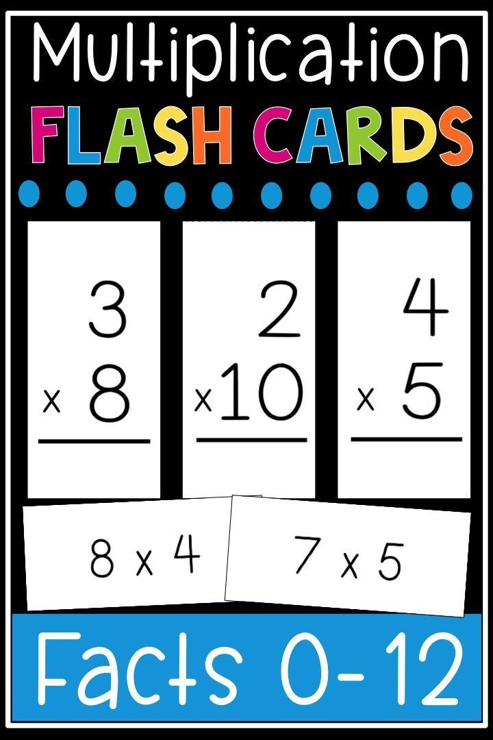 Multiplication Flash Cards Math Facts 0 12 Flashcards 