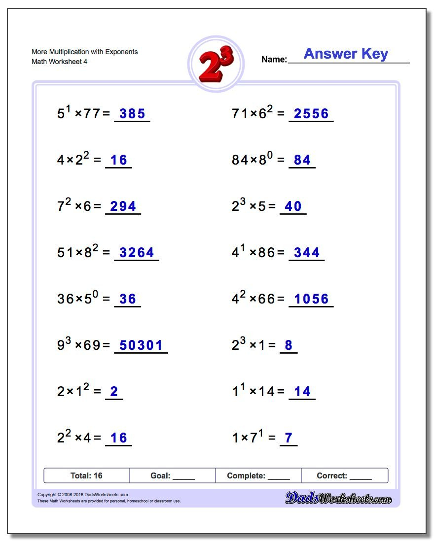 Multiplication With Exponents