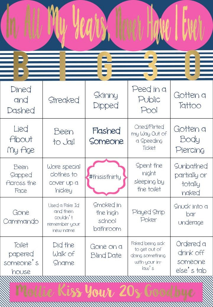 Never Have I Ever Bingo Board By NOLALOULOU On Etsy 