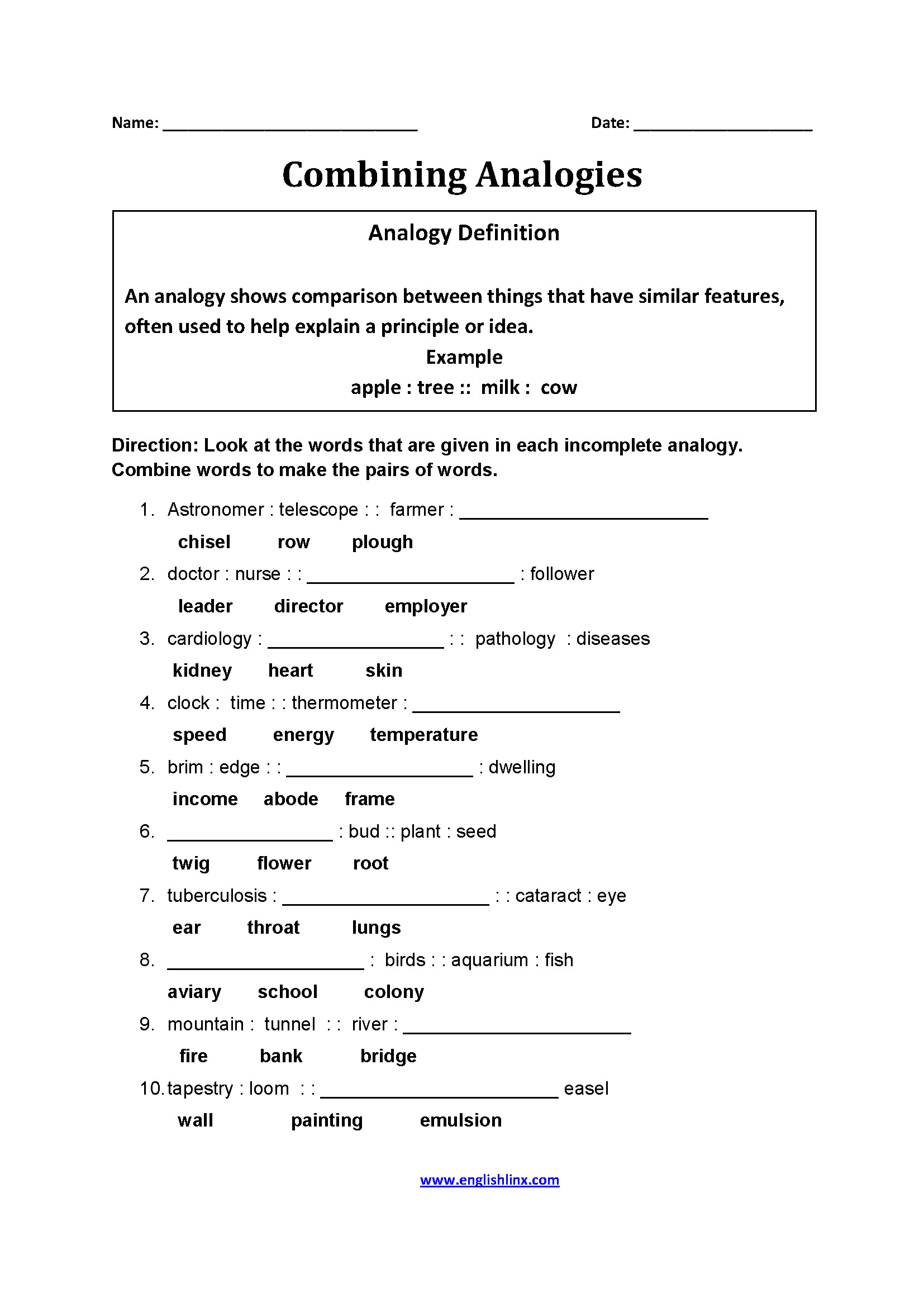 Picture Analogy Worksheets Db excel