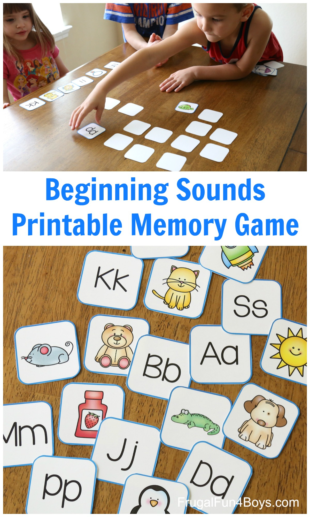 Printable Alphabet Memory Game Cards Frugal Fun For Boys 
