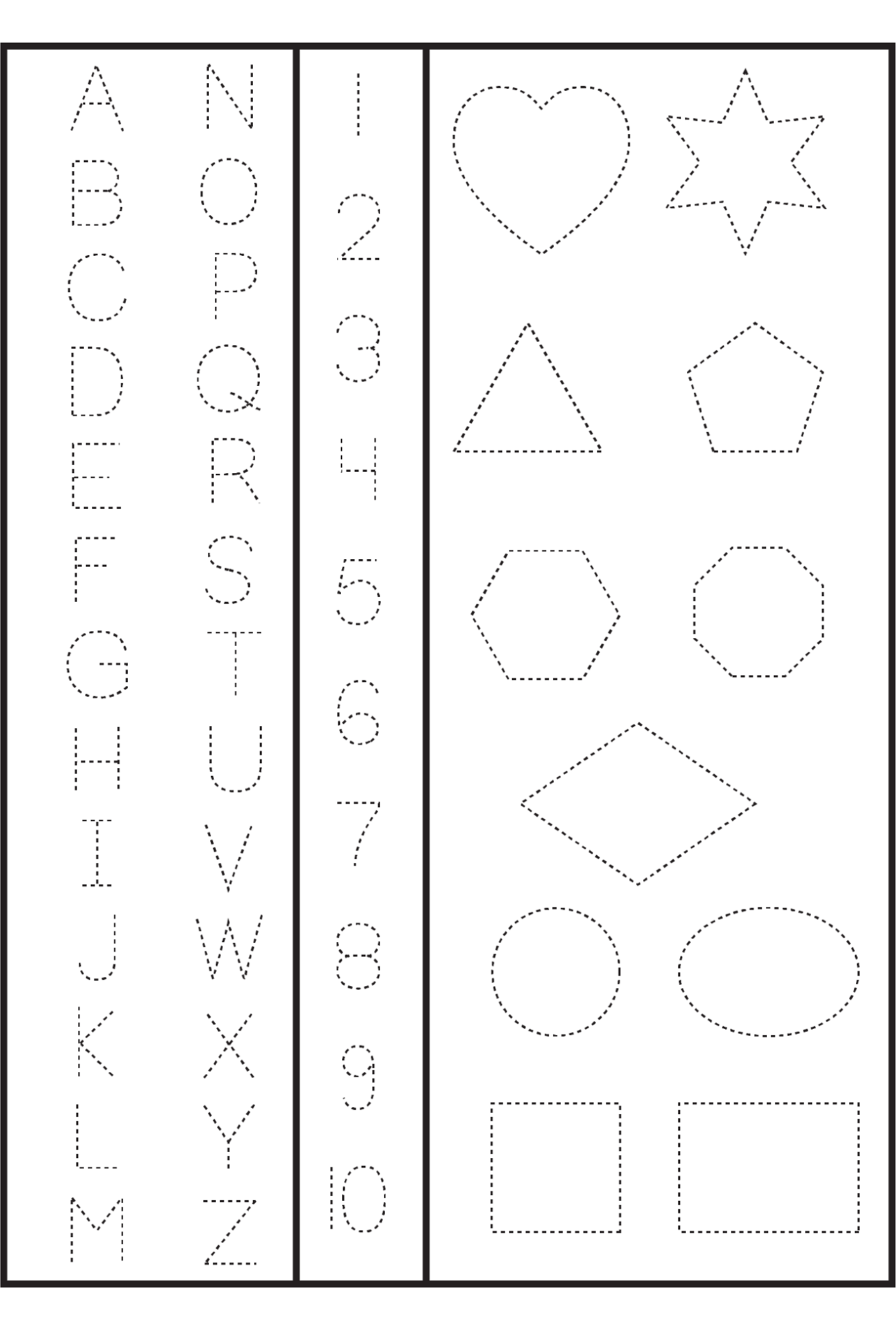 Printable Number And Shapes Activity Shelter