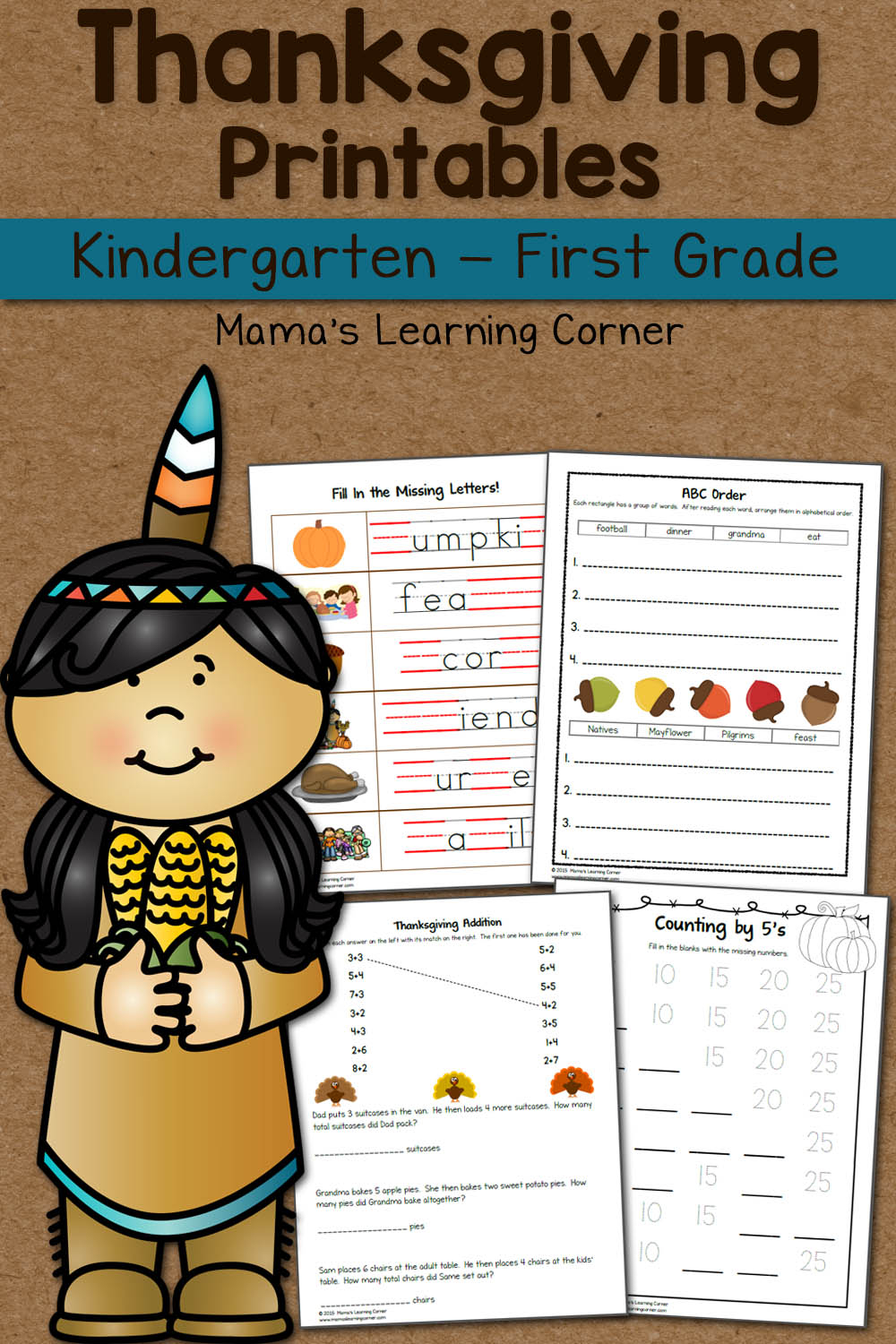 Thanksgiving Worksheet Packet For Kindergarten And First 