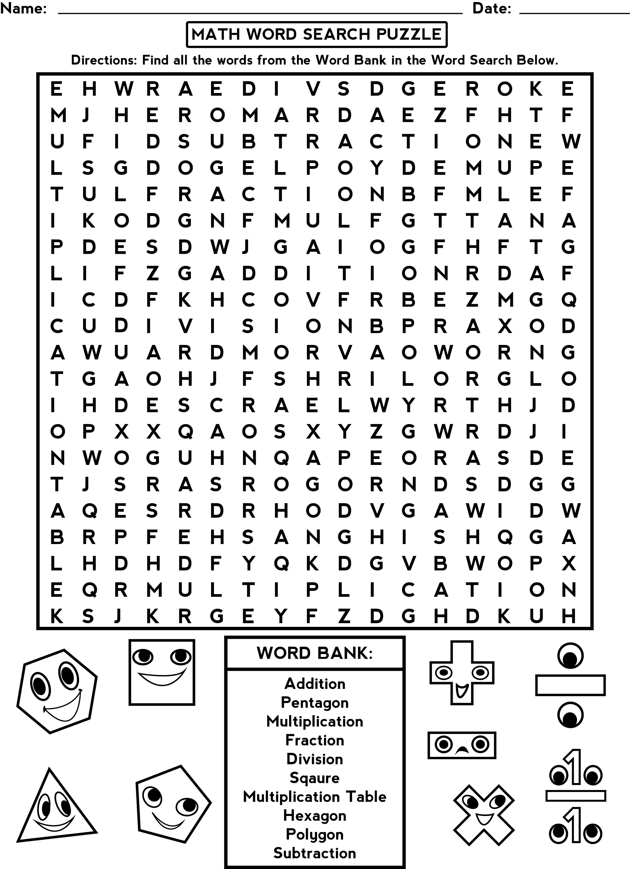 Word Search Worksheets For Brain Activity Activity Shelter