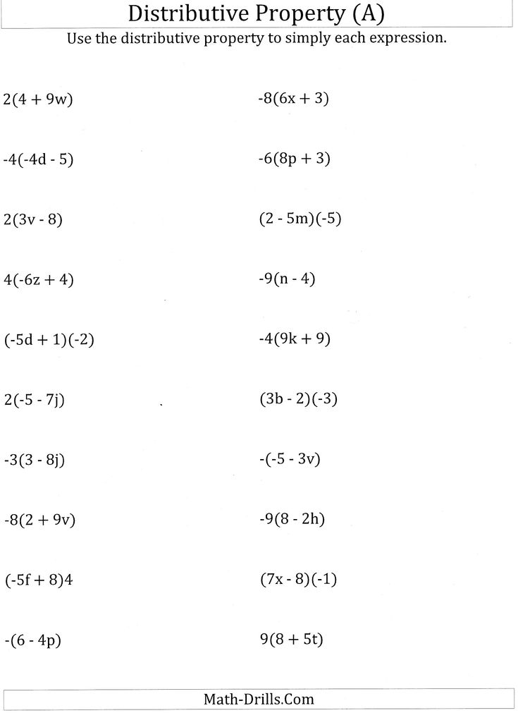 Worksheet 12241584 Math Worksheets Distributive Property 