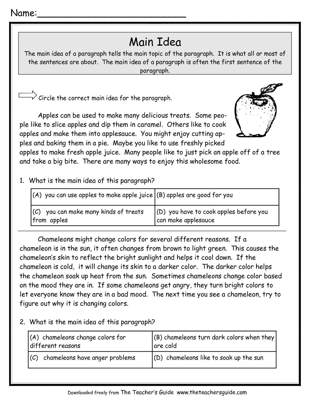 10 Lovable Main Idea Multiple Choice Worksheets 2020