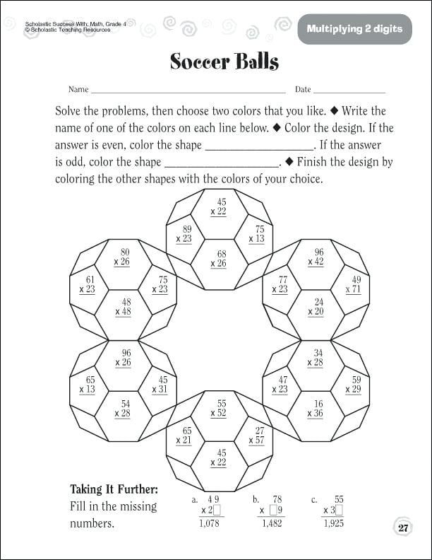 2 Digit By 2 Digit Multiplication Coloring Worksheets 