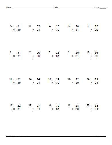 2 Digit Multiplication With Regrouping Worksheet School