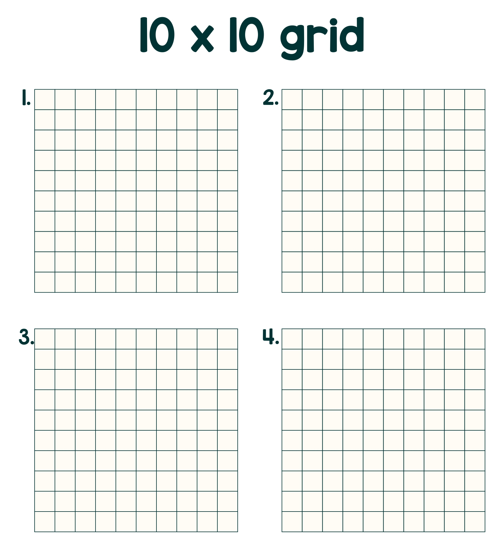 4 Best 10 By 10 Grids Printable Printablee