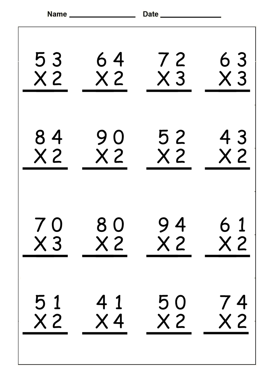 4th Grade Multiplication Worksheets Best Coloring Pages 