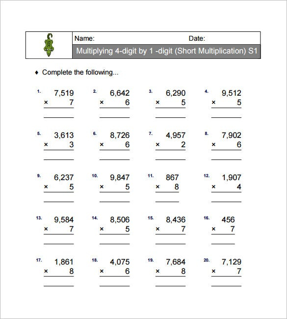 9 Multiplication And Division Worksheet Templates 