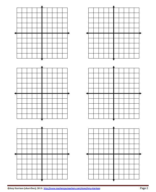 Blank Coordinate Planes Reproducible My Math Resources