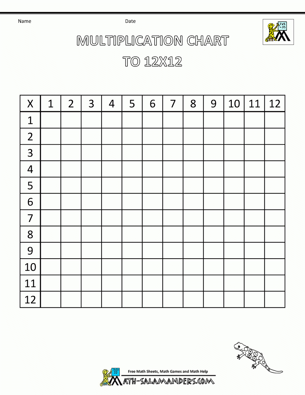 Blank Times Table Grid For Timed Times Table Writing Like 