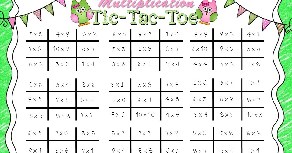 Classroom Freebies Too Tic Tac Toe Multiplication Fun
