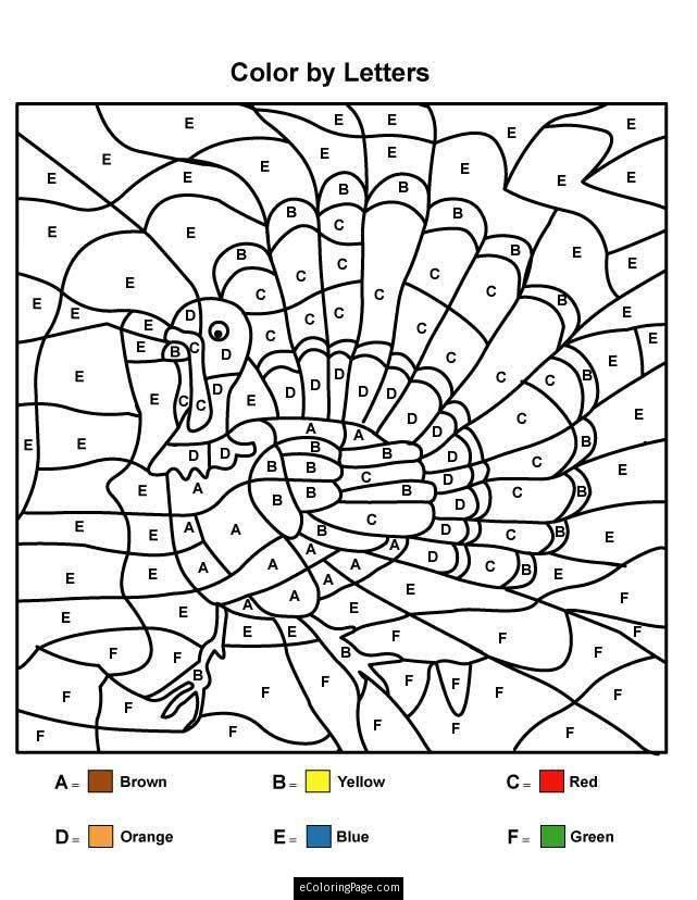 Coloring Pages Happy Thanksgiving Day Color By Numbers 