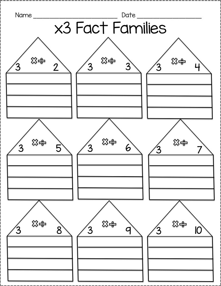 Easy Fact Families Worksheets 2017 Activity Shelter