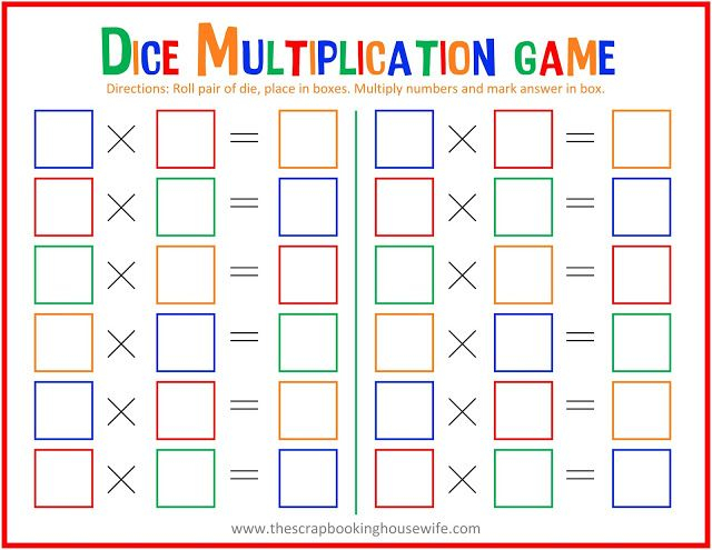 Ellabella Designs Math Multiplication Games Printable 